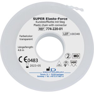SUPER Elasto-Force Kunststoffkette mit Steg, transparent, 4.6 m