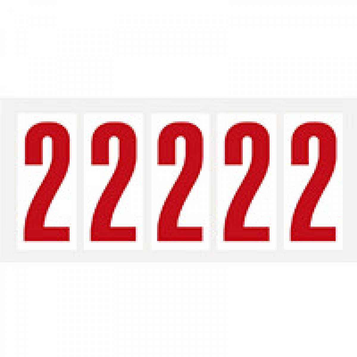 Ziffer 3, weiß / rot, Folie, Schrifthöhe 75mm, 38 x 88mm, 100 Stück /  Packung
