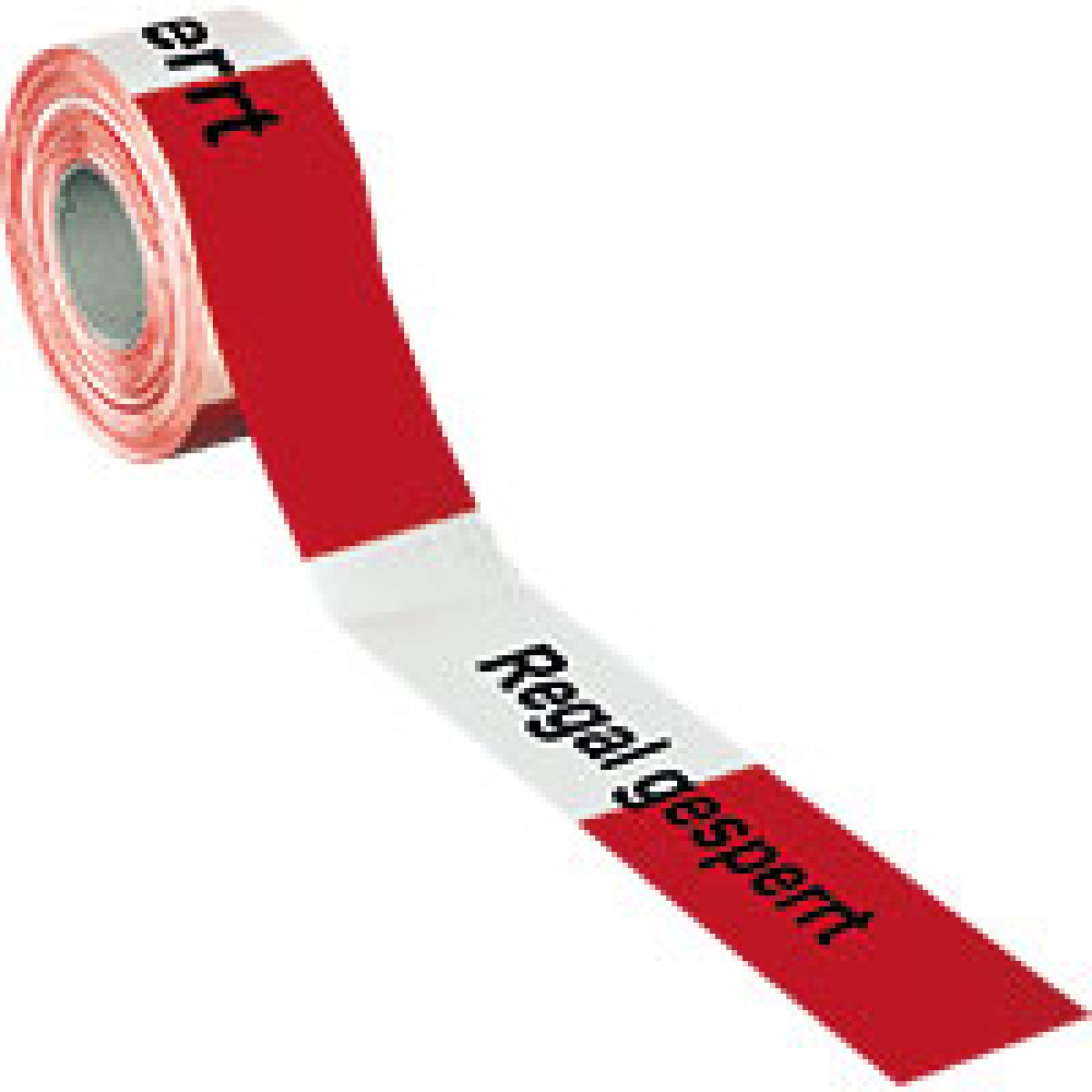 Absperrband Regal gesperrt, rot/weiß geblockt, Polyethylen, 80mm, 500m/Rolle,  500 m