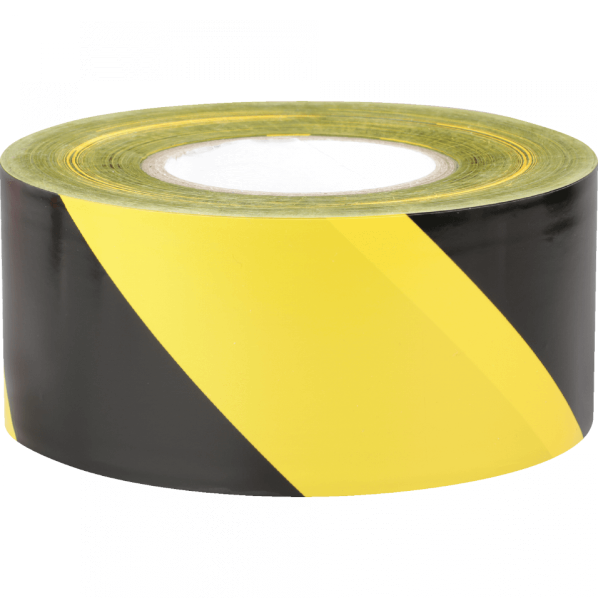 Absperrband Basic, gelb/schwarz schraffiert, Polyethylen, 75mm, 500m/Rolle, 500  m