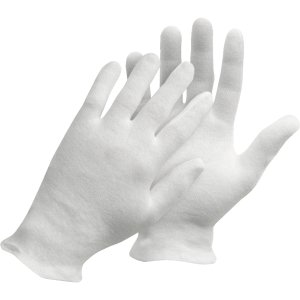 Baumwoll-Handschuh, Kategorie I, EN 420, reinweiß, Baumwolle, Größe 7, 1 Paar