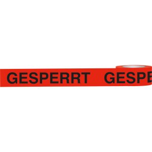 Klebeband GESPERRT, rot/schwarz, Polypropylen, selbstkl., 50mm, 66m/Rolle, 66 m