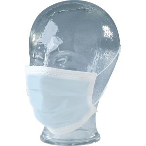 Einweg-Mundschutz II, Einmal Mundschutz Maske 3-lagig, elastische Gummibänder, weiß, 50/VE, 50 Stück
