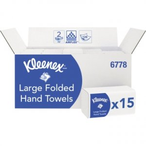 Kleenex Papierhandtuch Ultra, Interfold, 31,5 × 21,5 cm, 2-lagig, hochweiß, 15 Packungen à 124 Blatt