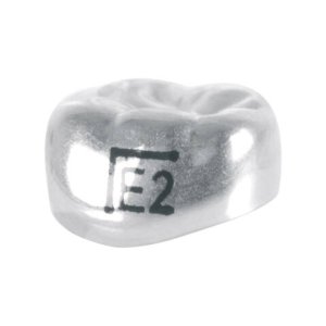 Edelstahlkronen, Milchmolar, UK 2, links, ELL2, ⌀ mesial/distal 9.0, Packung à 5 Stück
