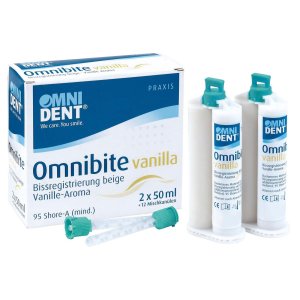 Omnibite Vanille, Bissregistrierungsmaterial, additionsvernetzend, 2 Kartuschen à 50 ml