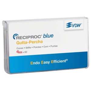 Reciproc blue Guttaperchaspitzen, 28 mm, ISO R25, rot, Packung à 60 Stück