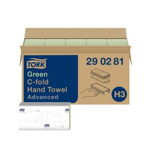 Tork Advanced Papierhandtücher, grün, 24,8 × 31 cm, 2-lagig, 20 Packungen à 128 Tücher