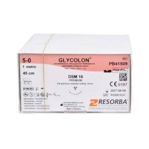 Glycolon, Nadel-Faden, USP 5-0, DSM 16, 45 cm, 2Dtz, violett, Packung à 24 Stück