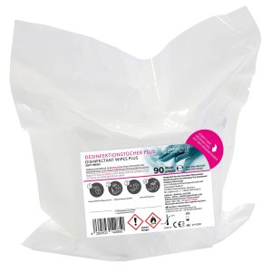 Desinfektionstücher Plus Soft, 28 × 30 cm, Fresh, 2 Rollen à 90 Blatt