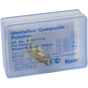 Identoflex Composite Polierer, ID5071, Minispitze, klein, gelb, Packung à 12 Stück