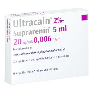 Ultracain 2% Suprarenin 5ml Injektionslösung in Ampullen, 6 x 5 ml