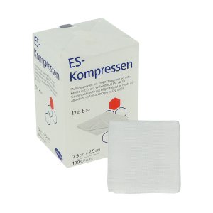 ES-Kompressen 7,5 x 7,5 cm | 100 Stück | unsteril | 8-fach