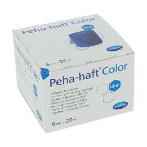 Peha-haft Color farbige Fixierbinde blau 6 cm x 20 m - 1 St.