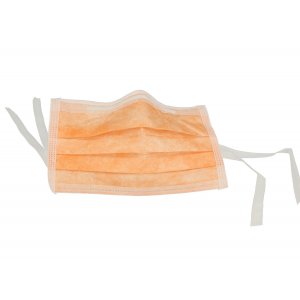 Monoart Mundschutz Pro 3, zum Binden orange, 50 Stück
