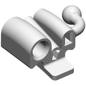 Dreifachtube m. Häkchen auf Band Roth .022'' OK rechts 30,5 Torque -14°, Distal offset 14°