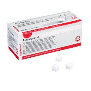 Hemogelatin, 10 × 10 × 10 mm, Packung à 24 Stück