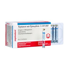 Septanest mit Epinephrin 1:100 000, blau, 50 Zylinderampullen à 1,7 ml