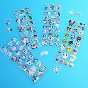 Sticker-Karten Zähnchen, 1 Packung à 50 Stück