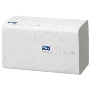 Tork Advanced Papierhandtücher, weiß, 24,8 × 23 cm, 2-lagig, 15 Packungen à 250 Tücher