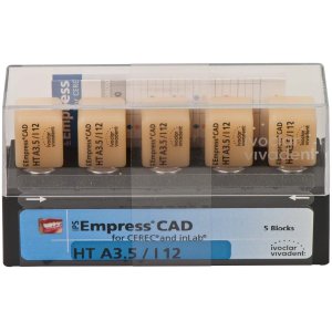 IPS Empress CAD, Glaskeramik-Block, für Cerec, HT, Gr. I12, A3,5, Packung à 5 Stück