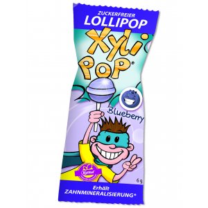 miradent XyliPOP Lollipop, 6 g, Blaubeere, Packung à 1 Stück